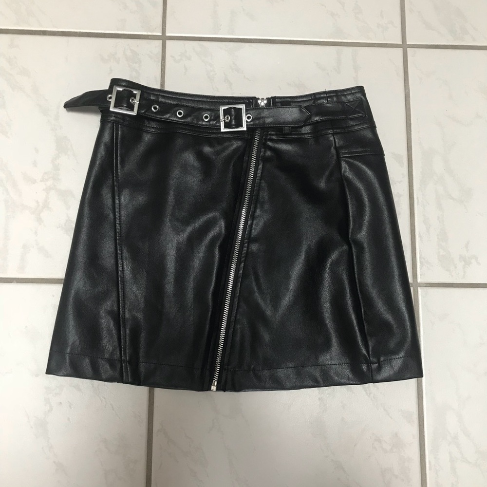 Black Leather Mini Skirt